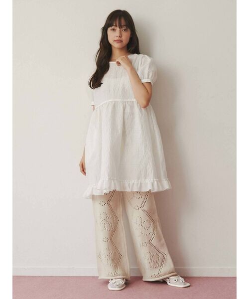 merry jenny（メリージェニー）の「flowerジャガードミニワンピース