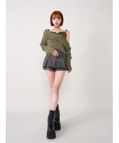 アンティークレザープリーツショートパンツ（その他パンツ）｜Darich