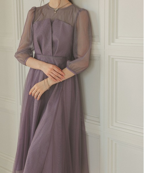 ビスチェ風トップス ラメチュールワンピース（ドレス）｜Dorry Doll