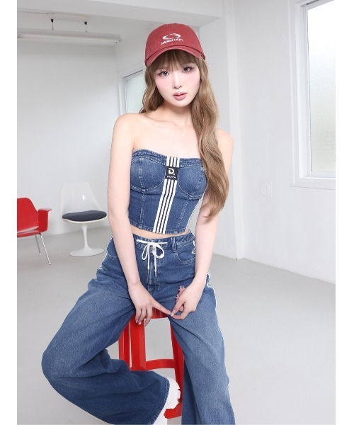リメイクライクデニムベアトップ（その他トップス）｜Darich