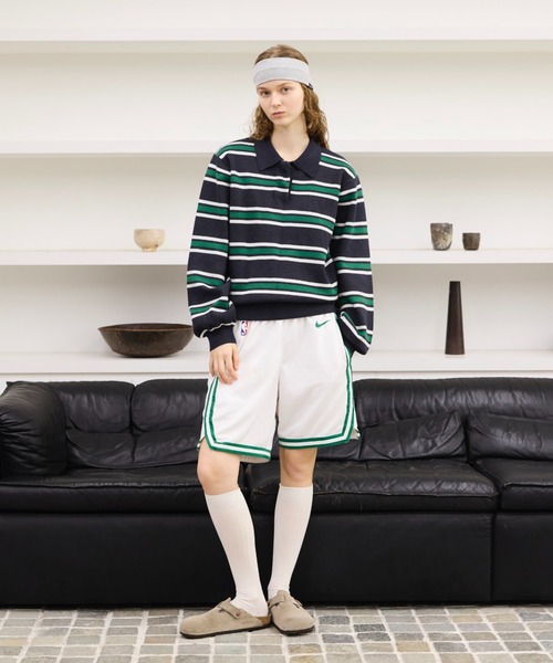 Multi Stripe jacquard Knit polo/マルチストライプジャガード