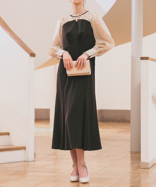 ドットスリーブマーメイドドレス（ドレス）｜Dorry Doll（ドリードール