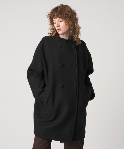 セール】＜Steven Alan＞ビーバー スタンドカラー コート（ノーカラー