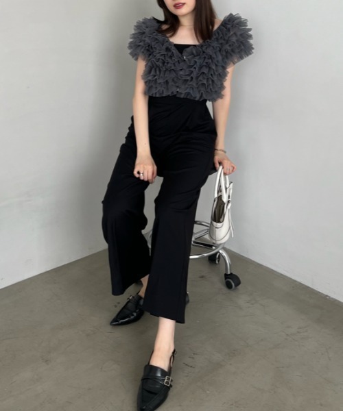 SNIDEL（スナイデル）の「チュールボレロセットオールインワン