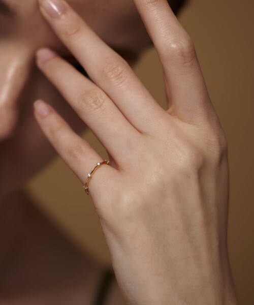 プレイリング] K18YG ダイヤモンド ピンキーリング（リング）｜ete