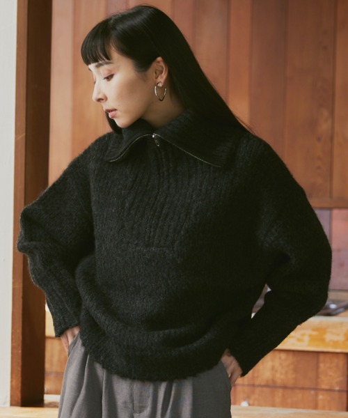 Happy John（ハッピージョン）の「wool mix half zip knit/ウール