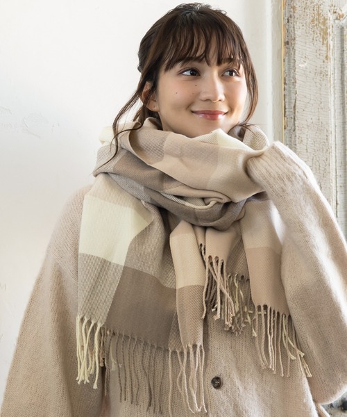 セール】なめらか大判ストールマフラー（マフラー）｜QUEENHEAD
