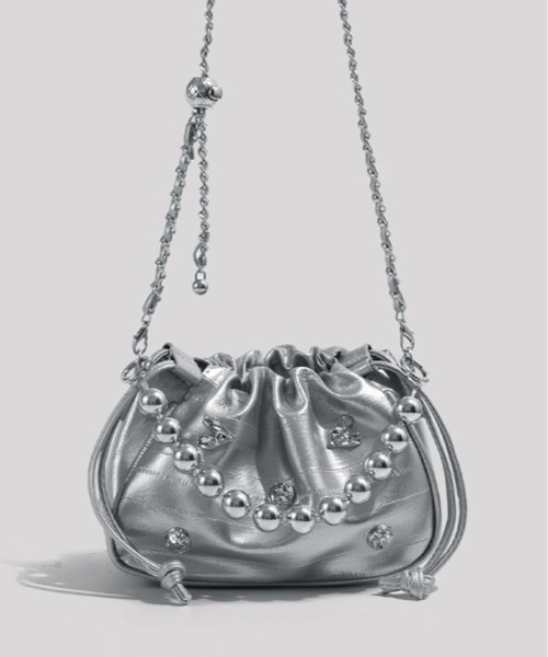 セール】2way シルバー パーツ ドロスト ショルダーバッグ（ショルダー