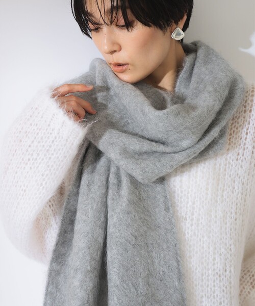 ASAUCE MELER Chaos 別注リネンガーゼストール グレー 大判 ASAUCE