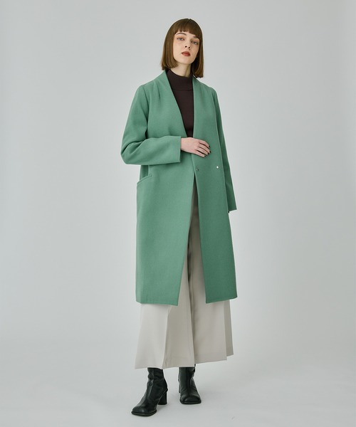 WEB限定》エクストラウールVネックコート（ノーカラーコート）｜UNITED