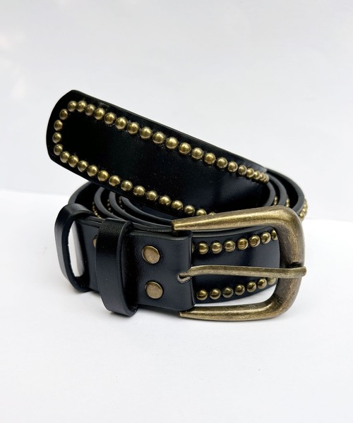 セール】ヴィンテージ ライク スタッズ レザー ベルト（ベルト）｜Port