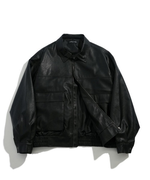 セール】2way PU leather A-2 zip-up/2way ヴィンテージライク PU