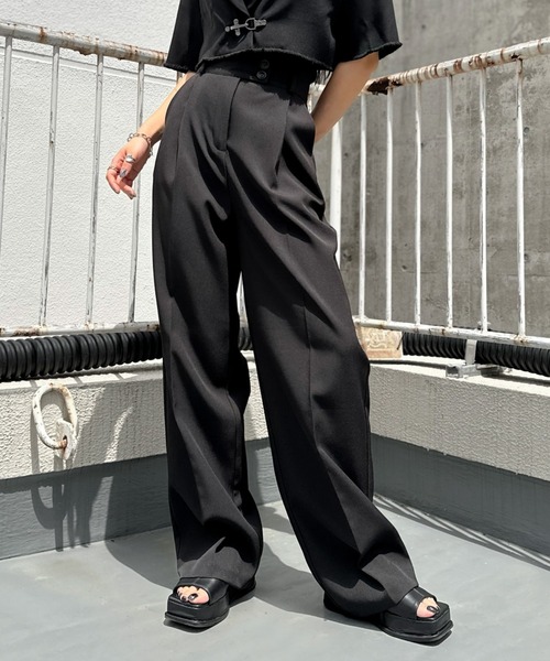 セール】【LVEU.】ハイウエストロングスラックスパンツ/ セットアップ