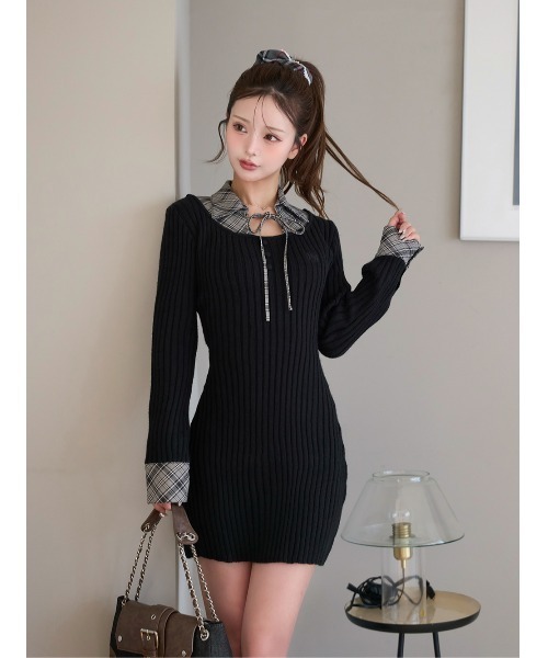 Darich（ダーリッチ）の「レイヤードライクニットミニワンピース