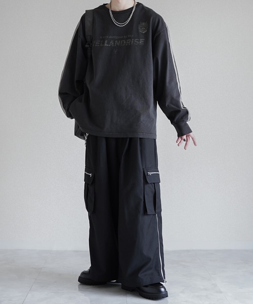 welise×翔】モードギミックワイドカーゴパンツ/ドレープTR/12oz
