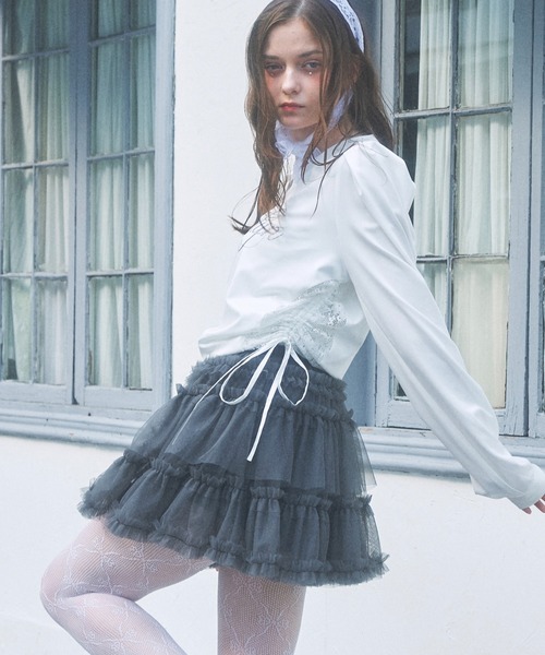 Lovilyn（ラヴィリン）の「ティアードチュールミニスカート（スカート