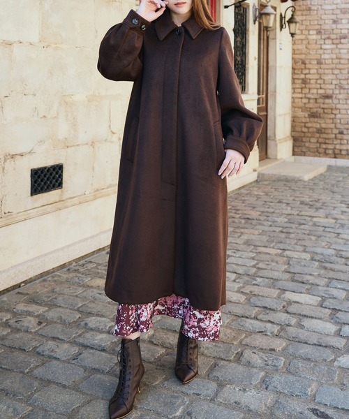 セール】ステンカラーパフスリーブコート（ステンカラーコート