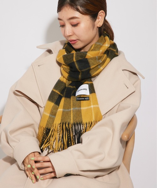 セール】【SETUP7】大判ピュアカシミア100% チェック マフラー 大判