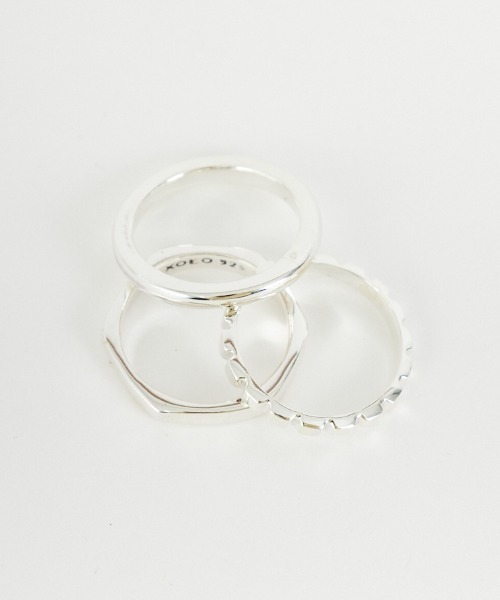 XOLO JEWELRY/ショロジュエリー] TRIPLE WITH CUSHION シルバーリング