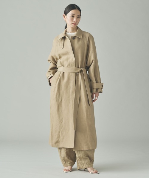 Curensology(カレンソロジー)/リネンウールステンカラーコート（ステン