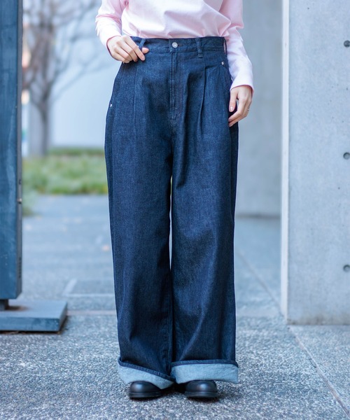 D.M.G / ディーエムジー] 11ozデニム ツータックシックレッグパンツ