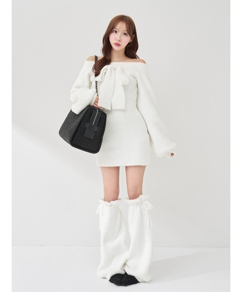 フーディーオフショルニットミニワンピース（ワンピース）｜Darich