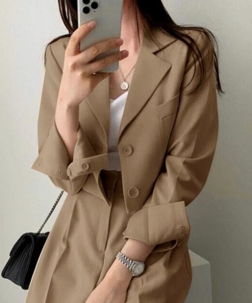 セール】ショートジャケットセットアップパンツスーツ（セットアップ