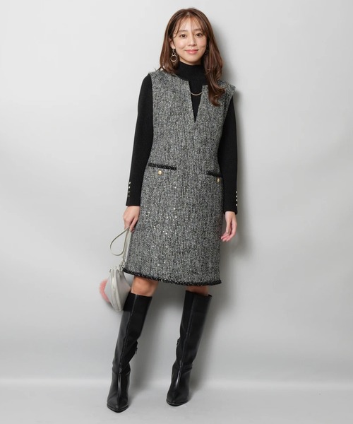 JUSGLITTY（ジャスグリッティー）の「ツイードジャンスカ（ワンピース