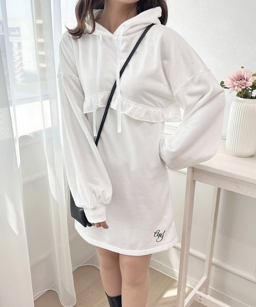 セール】フリルパーカーミニワンピース【ZOZOTOWN限定アイテム