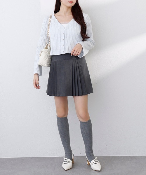 premium order】サイズ展開あり/セットで着れる/ツイードプリーツ