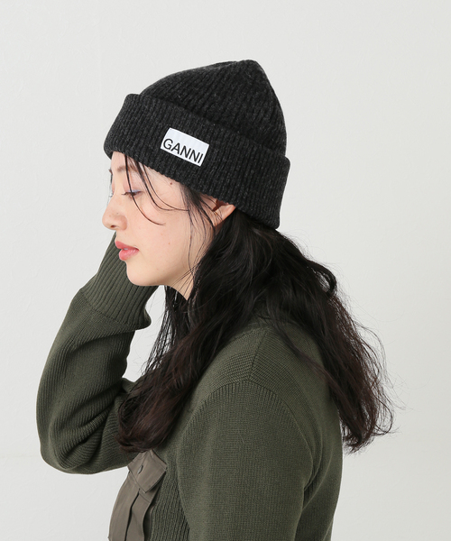 セール】【GANNI / ガニー】Light Structured Rib Knit Beanie A5118