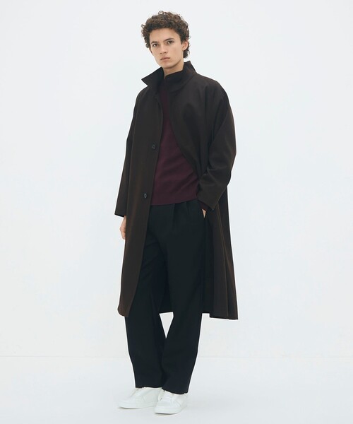 caban（キャバン）の「ウールギャバジン スタンドカラーコート（ステン