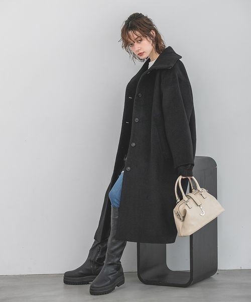 JEANASIS（ジーナシス）の「ウールビーバースタンドカラーコート