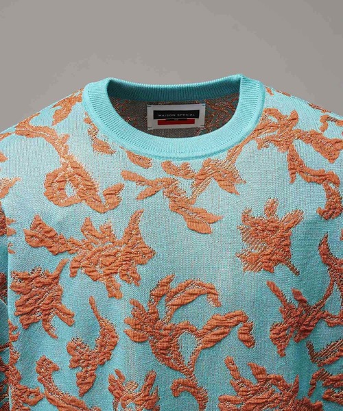 UNISEX》Prime-Over Flower blister Short Sleeve Crew Neck Knit T