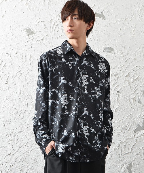 MinoriTY（マイノリティ）の「メンズ長袖フラワー柄プリントロング