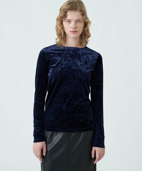 セール】ベロア ロングスリーブプルオーバー（Tシャツ/カットソー