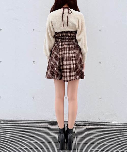 セール】シャギーボレロミニチェックワンピース（ワンピース）｜NOMAE