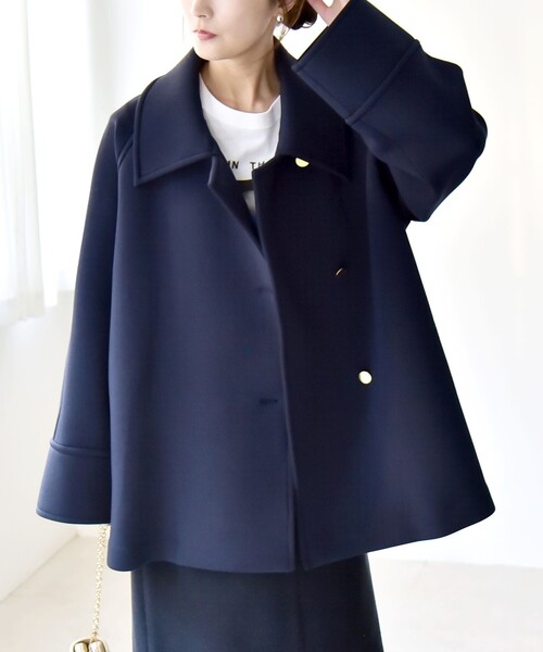 quaranciel:〈手洗い可能〉ダンボール ステンカラー ジャケット コート