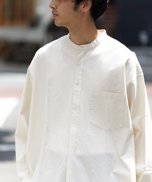 HINSON（ヒンソン）の「HINSON/ヒンソン ノーカラー グランパシャツ