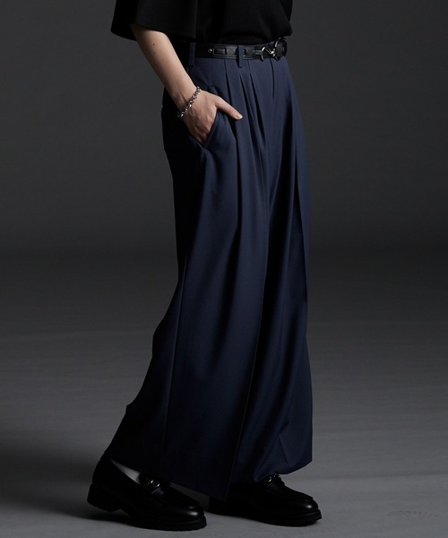 High Count 3 Tuck Wide Pants/ハイカウント3タックワイドパンツ