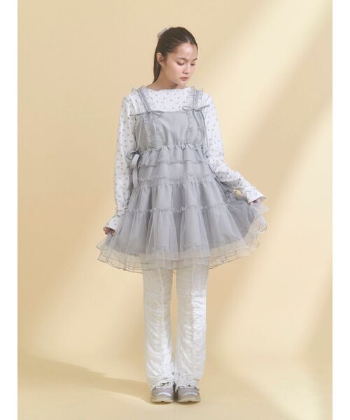 セール】チュールドロストミニキャミワンピース（ワンピース）｜merry