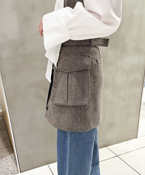 セール】IENA LA BOUCLE ヘリンボーンミニスカート（スカート）｜IENA