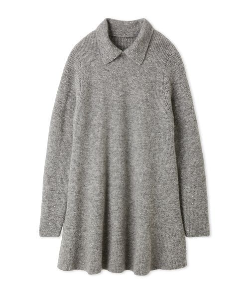 襟付きペプラムニットミニワンピース（ニット/セーター）｜Mila Owen