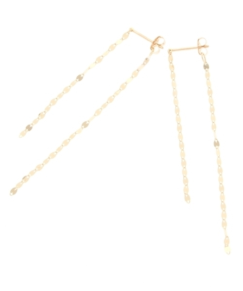 K10フラワークロスチェーン 2連スタッドピアス（ピアス（両耳用