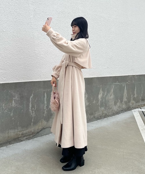muguet（ミュゲ）の「stand collar long coat（ステンカラーコート