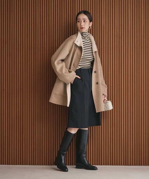 セール】バイカラー リバー Aライン コート（その他アウター）｜UNITED