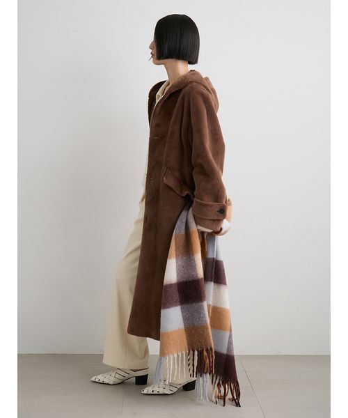 セール】フェイクファーロングフードコート（その他アウター