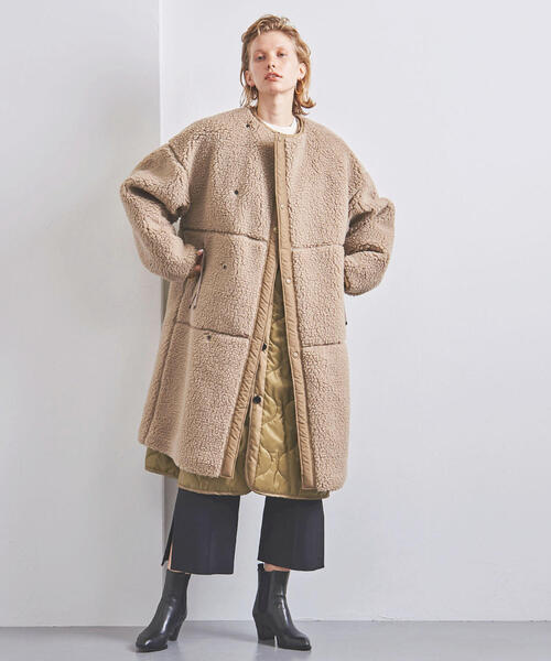 HYKE（ハイク）の「＜HYKE（ハイク）＞ ボア ロングコート BEIGE