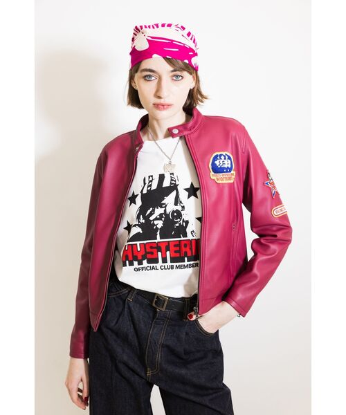 CAFE RACERワッペン ラムレザーシングルライダースジャケット