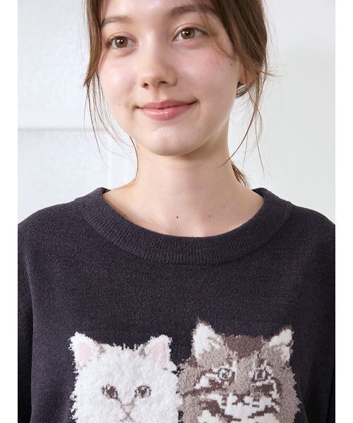 セール】ツインズキャットジャガードプルオーバー（ルームウェア